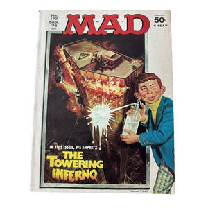 Mad Magazine No. 177 Sept 1975 USA Humor/Satire Towering Inferno Cover VTG/Good
